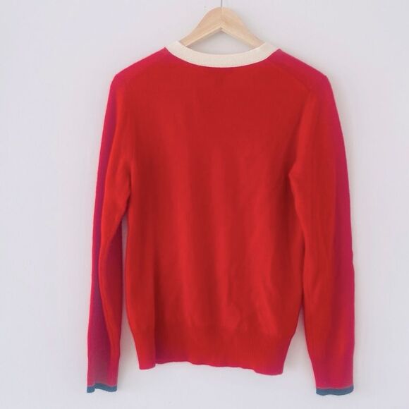 Charter Club 100% Cashmere bow tie sweater sz M Blight Red Preppy Feminine Chic - Picture 2 of 8